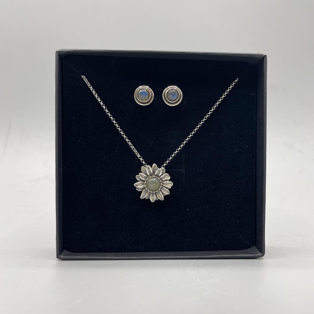 Set Labradorite - Ciondolo e Orecchini, Argento 925