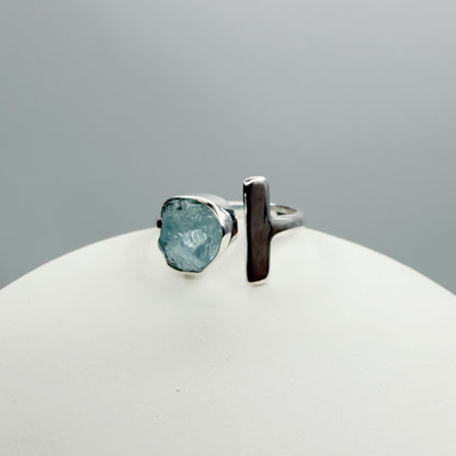 Anello Acquamarina grezza - Argento 925