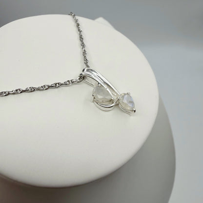 Ciondolo Double Labradorite Bianca - Argento 925