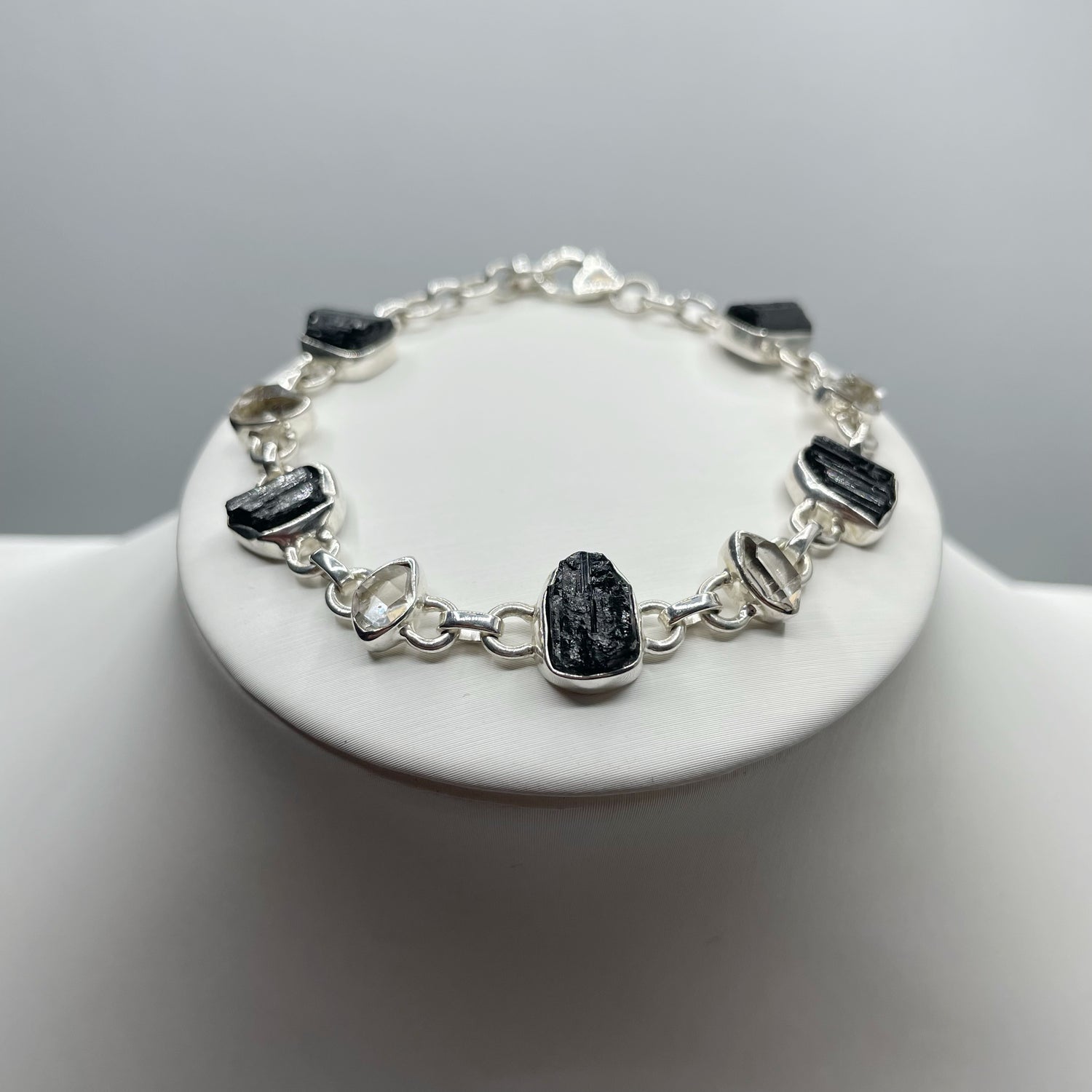 Bracciale Tormalina e Diamante Herkimer - Argento 925