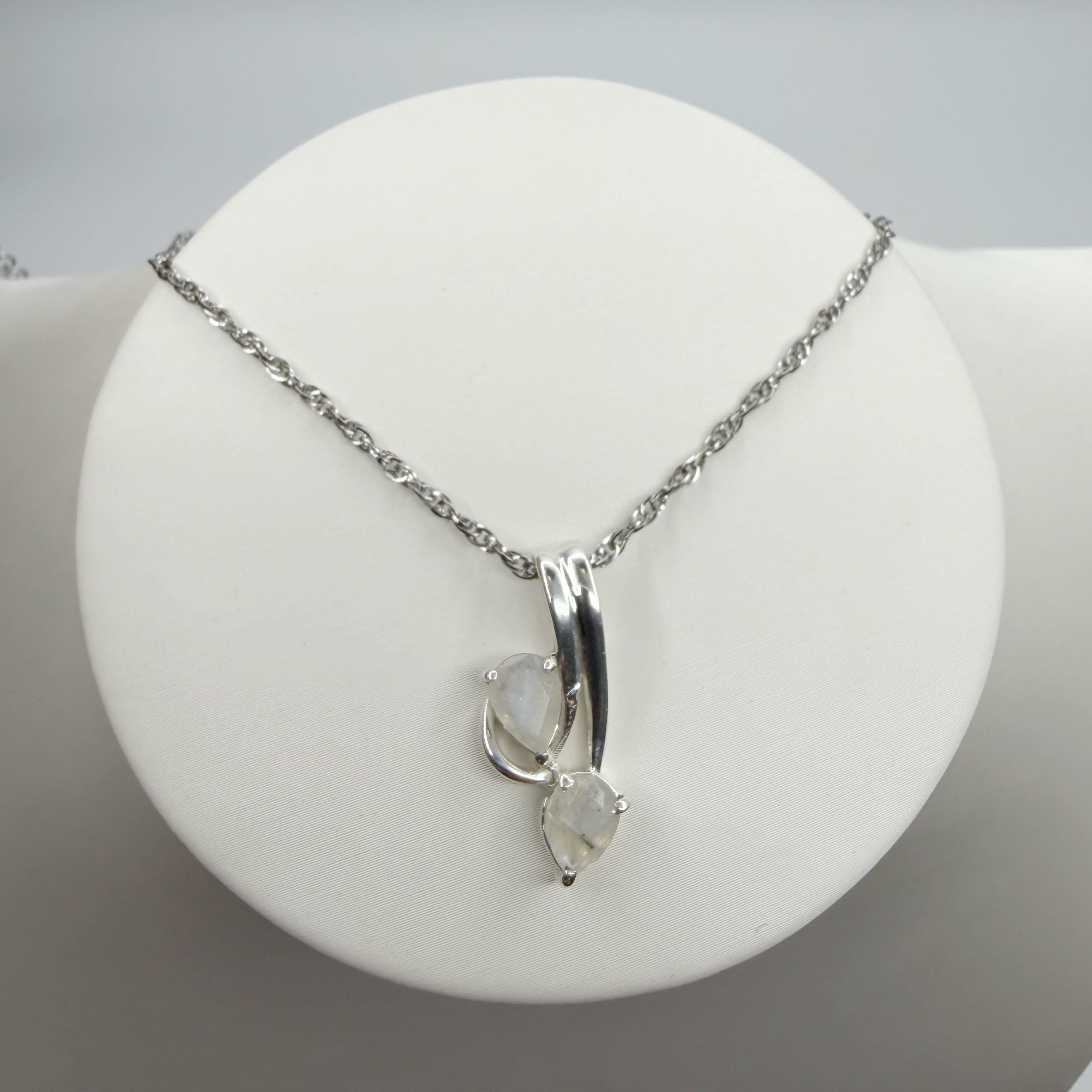 Ciondolo Double Labradorite Bianca - Argento 925