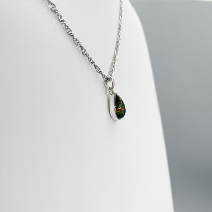 Ciondolo Opale Nero Chalama Goccia - Argento 925