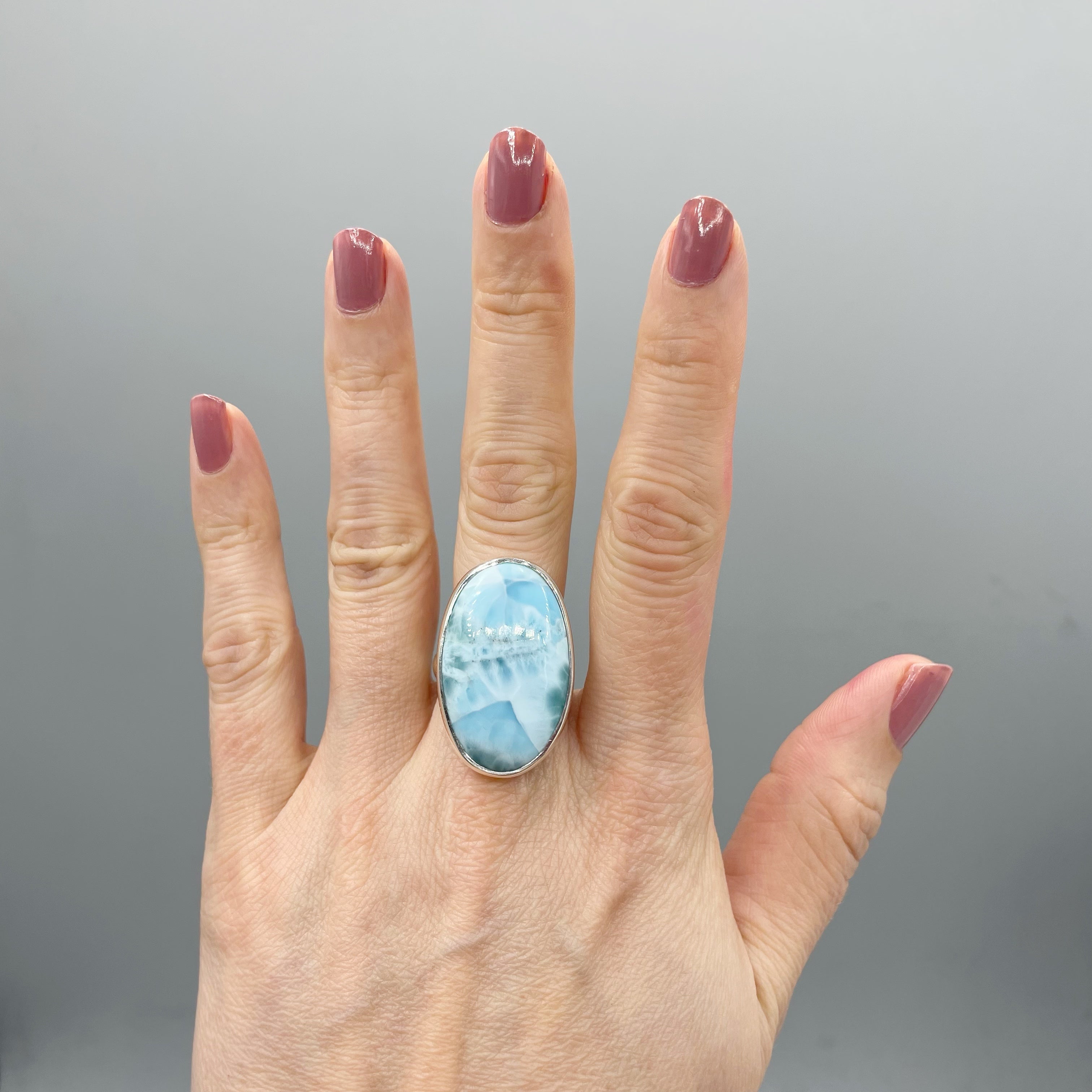 Anello Larimar Ovale - Argento 925