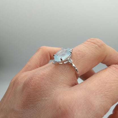 Anello Princess Acquamarina e Argento 925