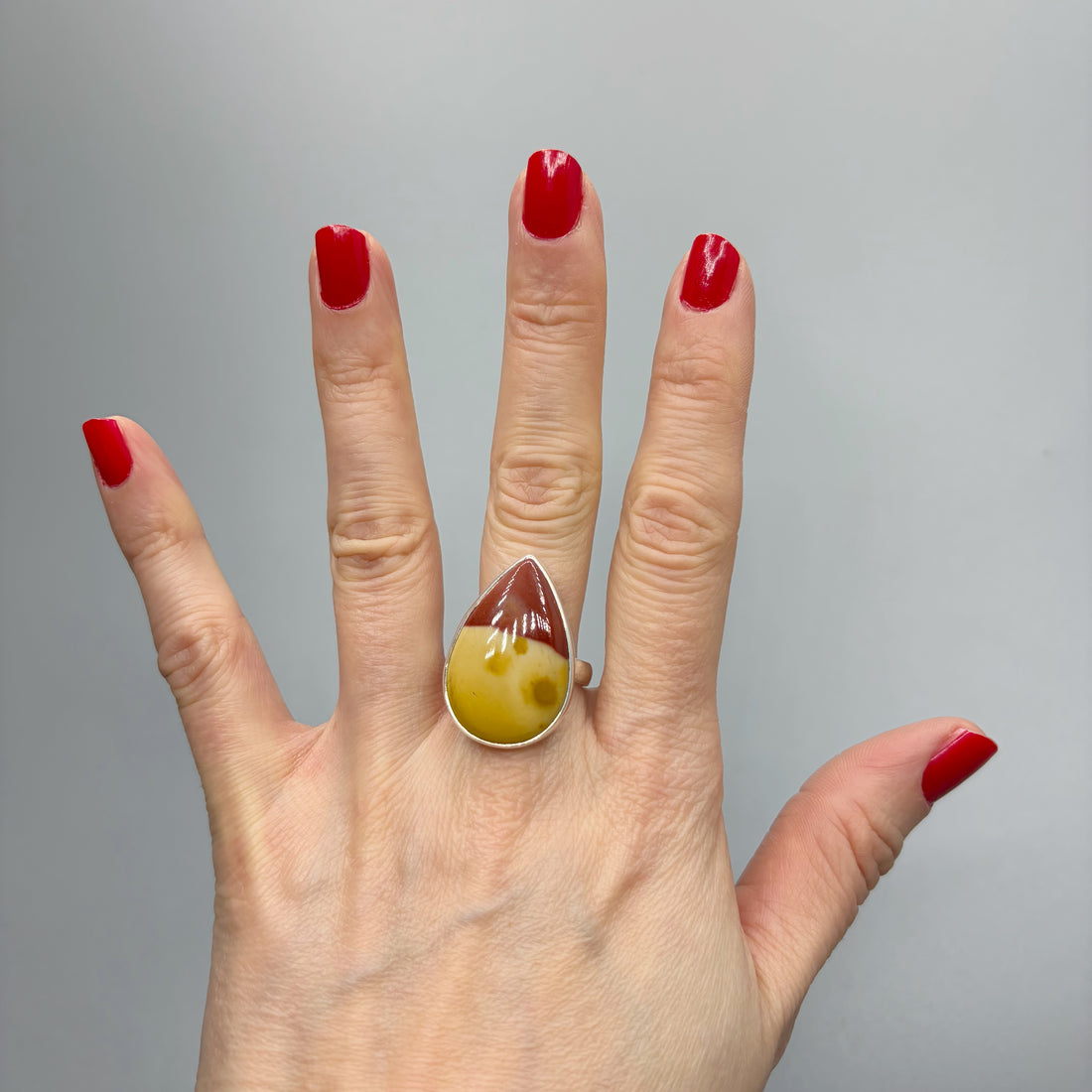 Anello Mookaite e Argento 925