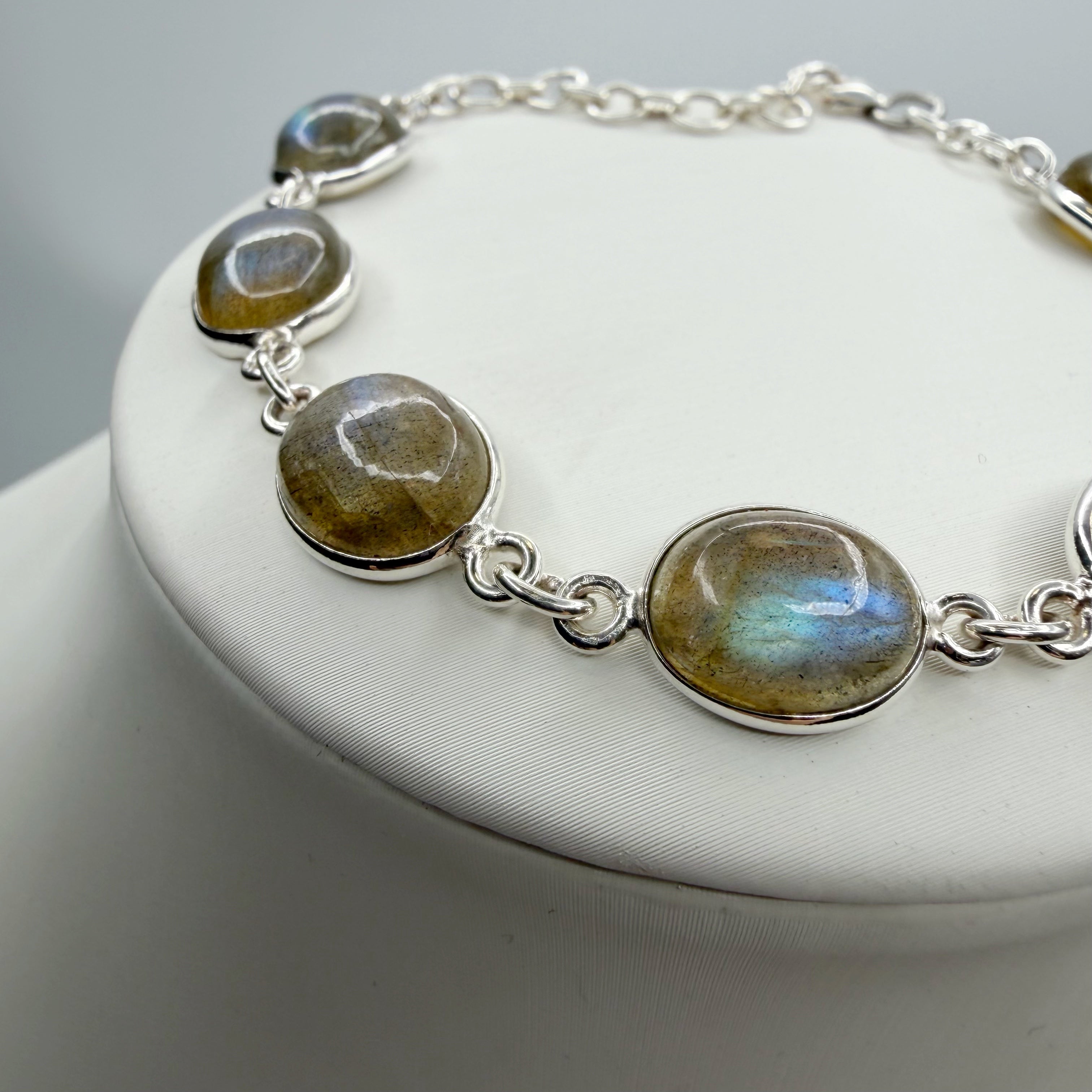 Bracciale Labradorite e Argento 925 - Ovale