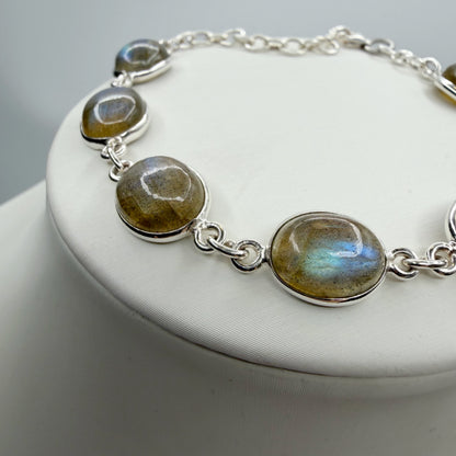 Bracciale Labradorite e Argento 925 - Ovale