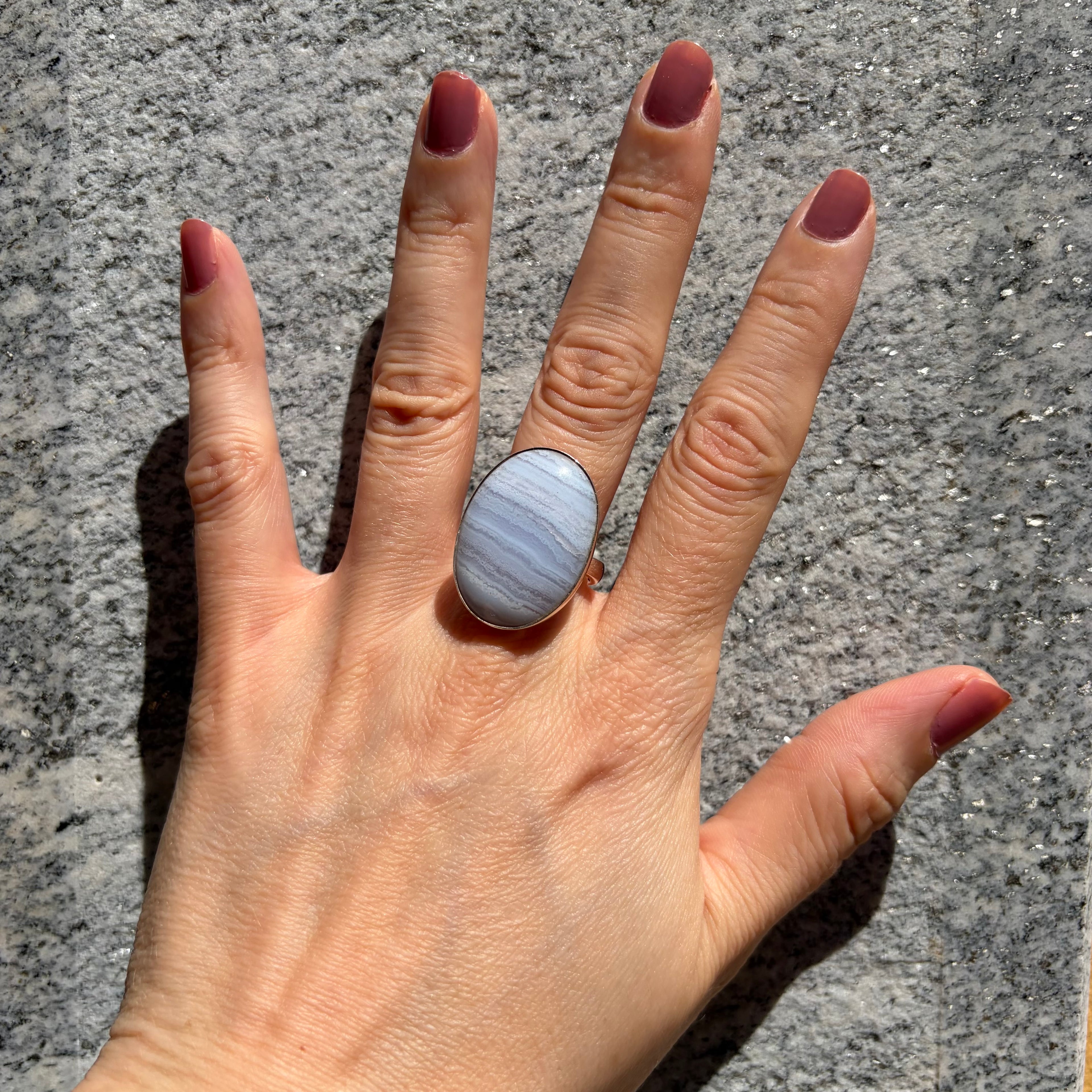 Anello Calcedonio e Argento 925