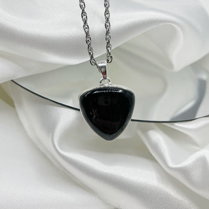 Ciondolo Ossidiana Triangolo - Argento 925