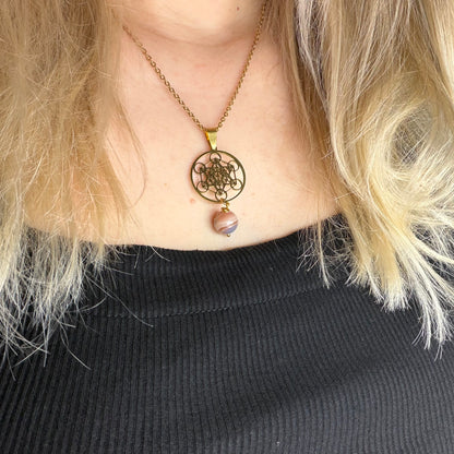 Collana Occhio di Shiva e Cubo di Metatron - GOLD