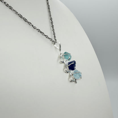 Ciondolo Tanzanite, Apatite, Acquamarina | Argento 925