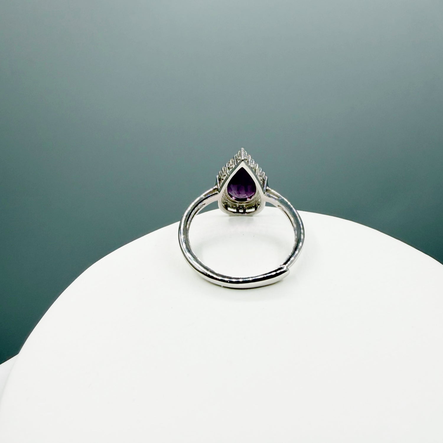 Anello Fluorite Rosa - Argento 925 - Goccia