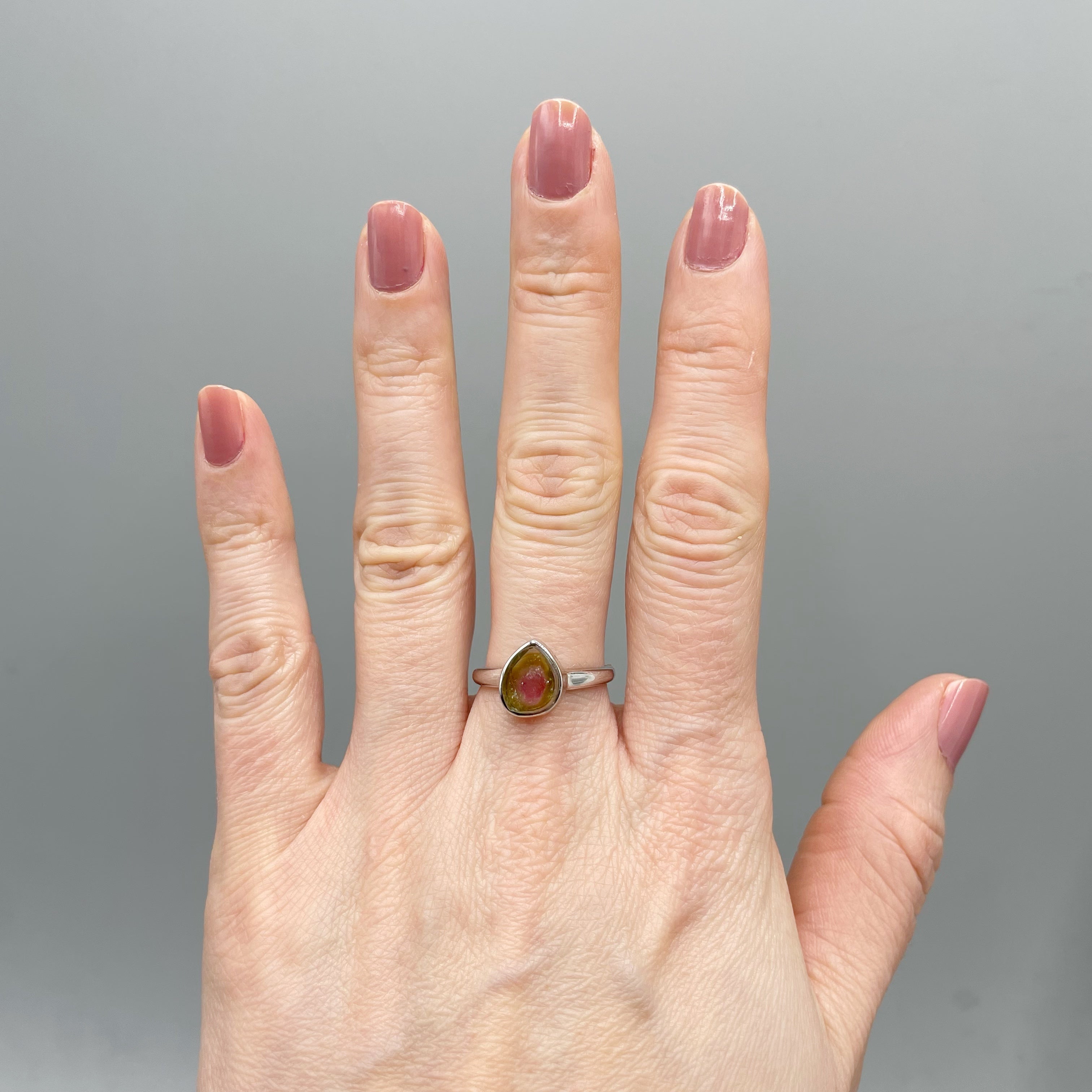 Anello Tormalina Watermelon - Argento 925