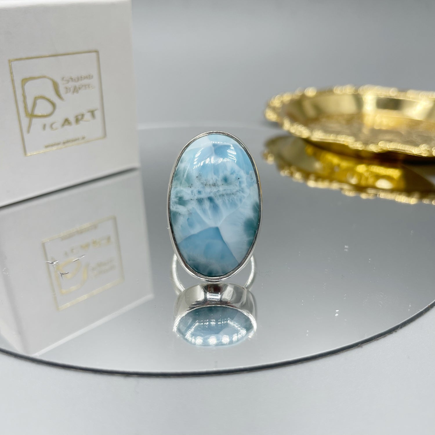 Anello Larimar Ovale - Argento 925