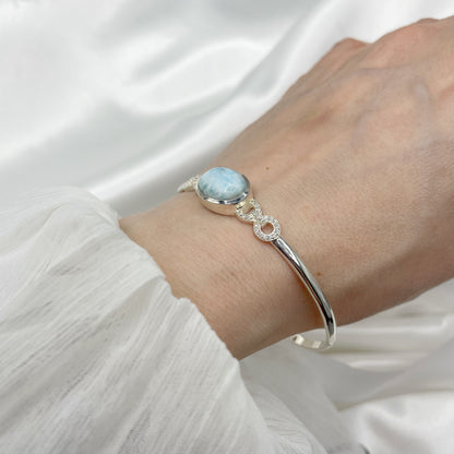 Bracciale rigido Larimar - Argento 925