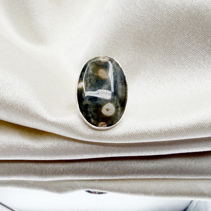 Anello Diaspro Oceano Argento 925 - Ovale