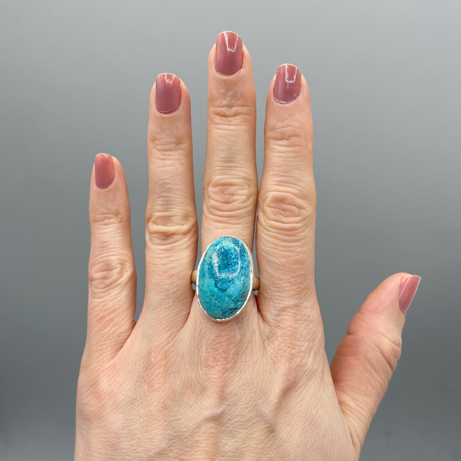 Anello Shattuckite e Argento 925 - Ovale