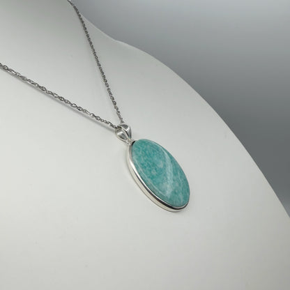 Ciondolo Amazzonite e Argento 925 - Ovale