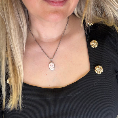 Ciondolo Natrolite e Argento 925 - Ovale