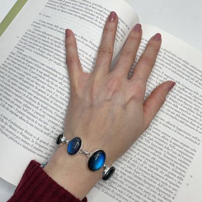 Bracciale Labradorite e Argento 925 - ovale