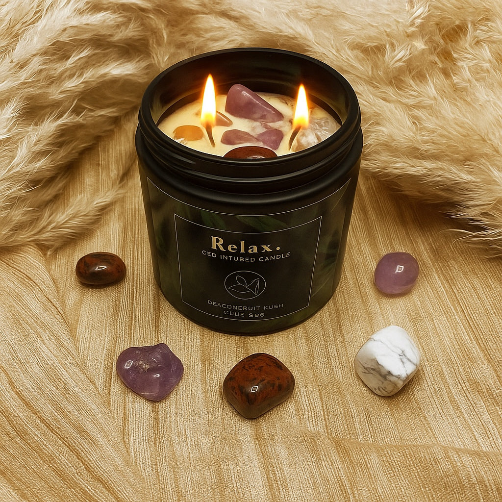 Candela RELAX - cristalli e aroma per rilassarsi