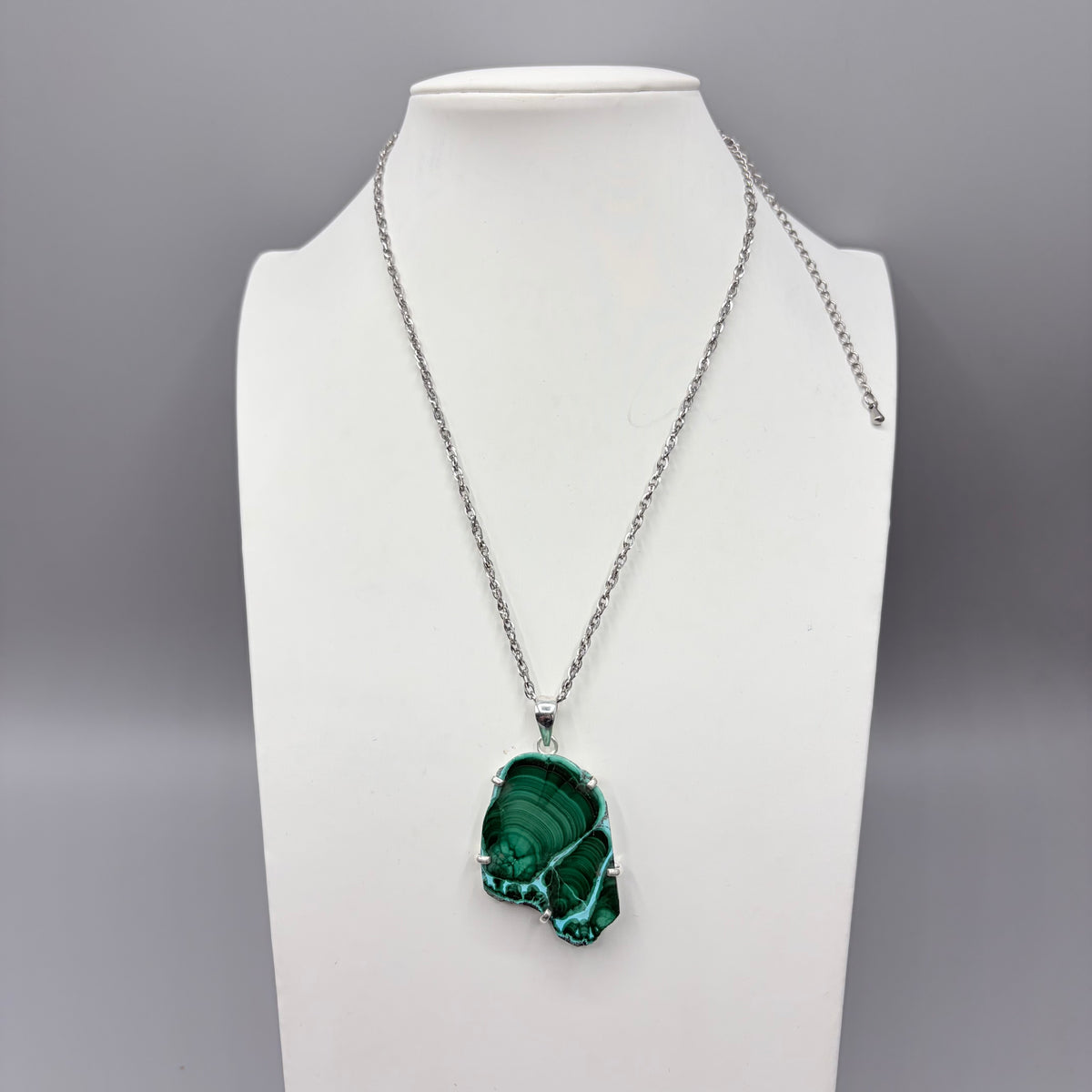 Ciondolo Malachite e Crisocolla Argento 925 - irregolare