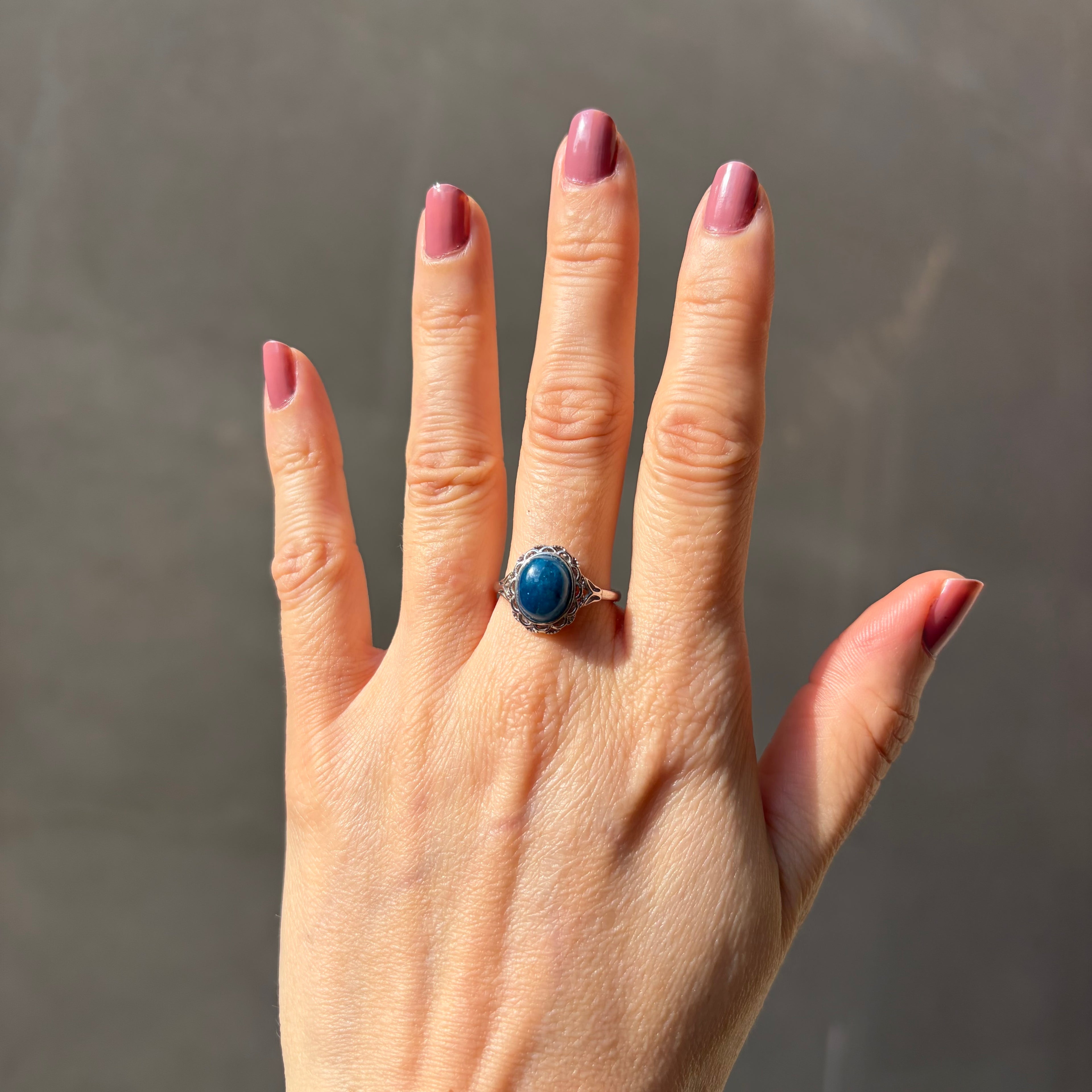 Anello Apatite Ovale - Argento 925