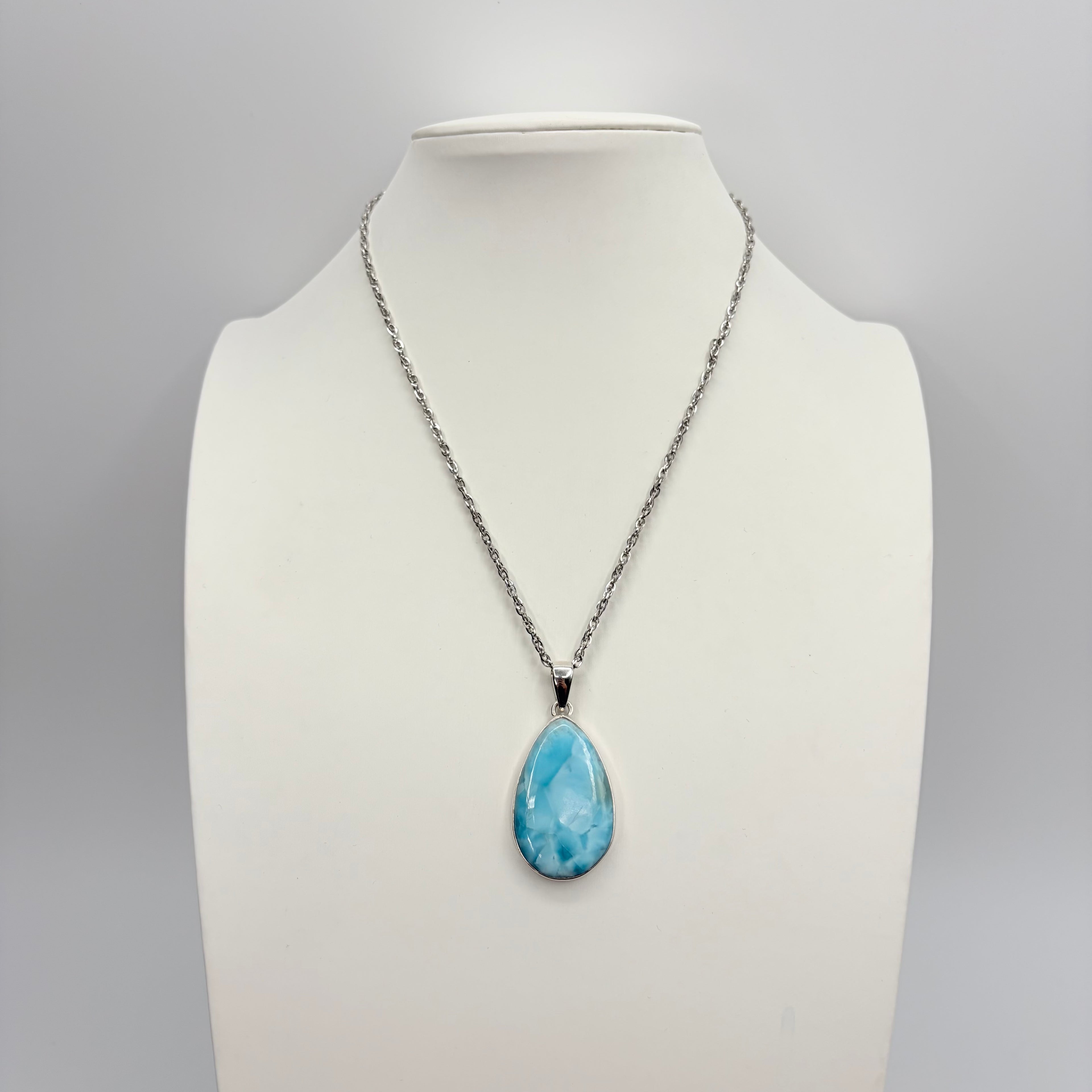 Ciondolo Larimar Argento 925 - Goccia grande