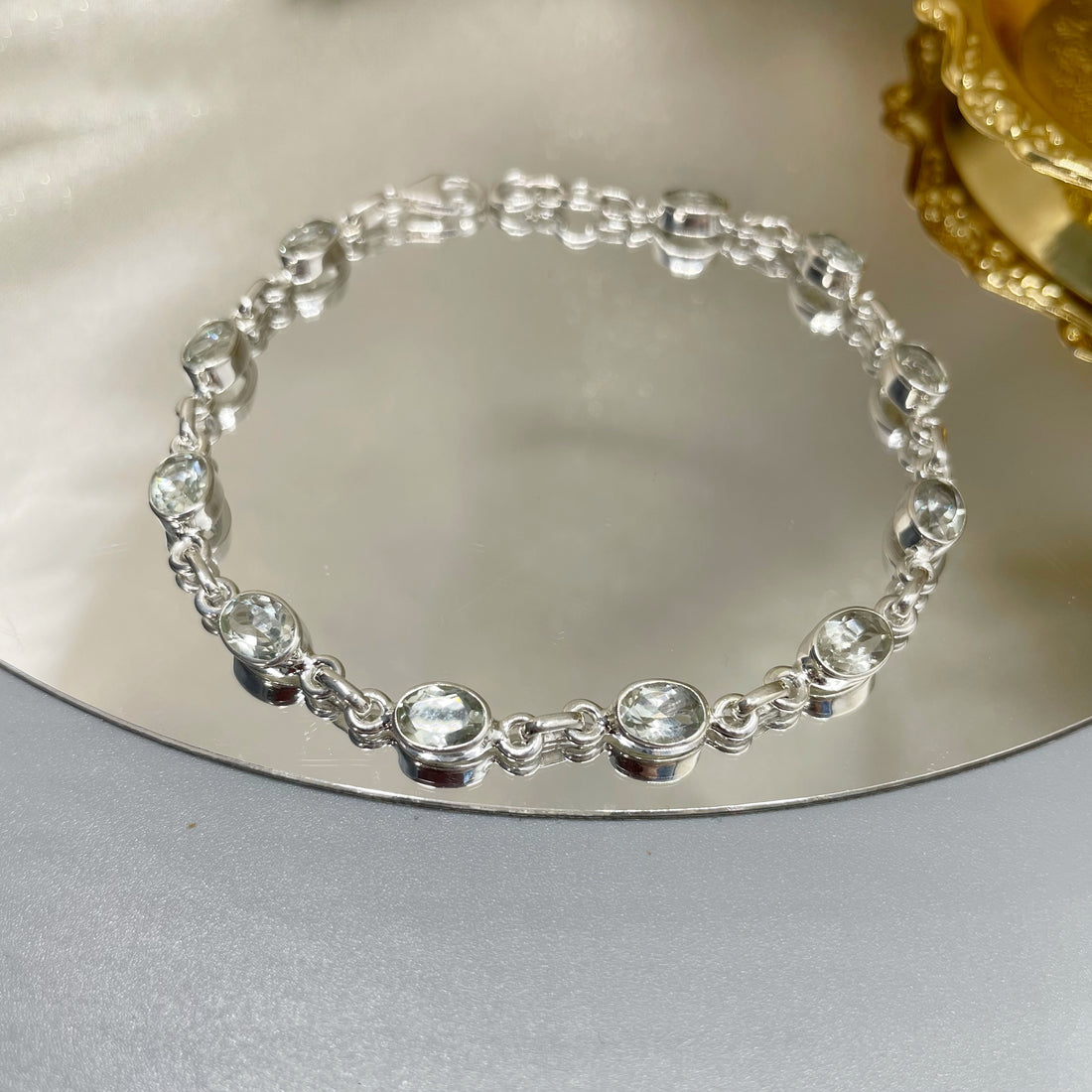 Bracciale Ametista Verde e Argento 925