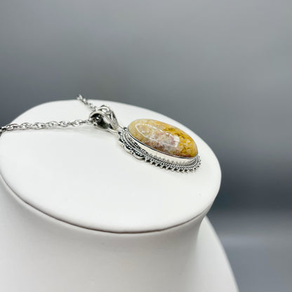 Ciondolo Agata Plume Vintage e Argento 925
