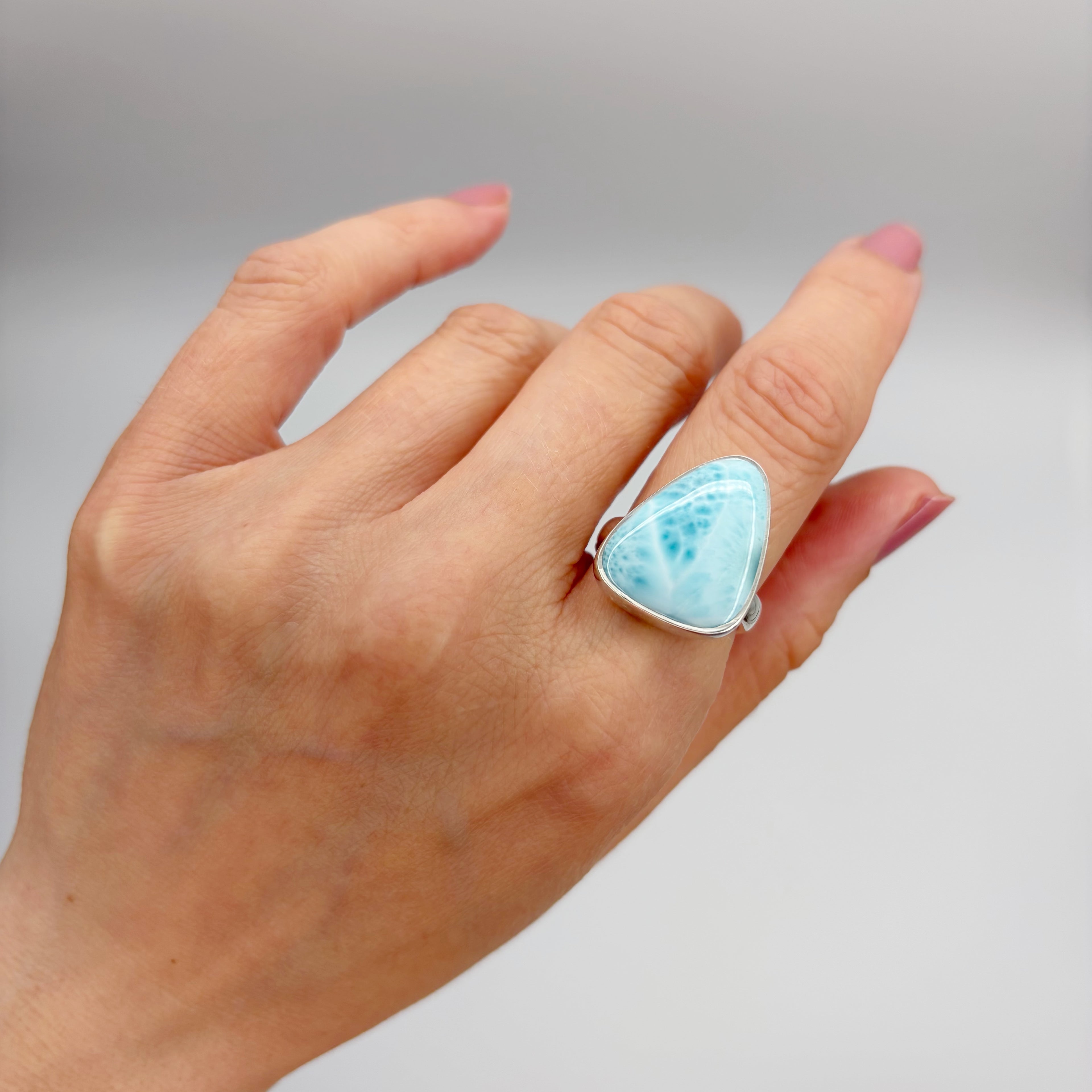 Anello Larimar Argento 925 - Triangolo