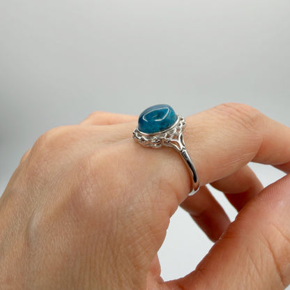 Anello Apatite Ovale - Argento 925