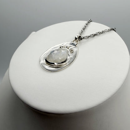 Ciondolo Diadema Labradorite Bianca - Argento 925