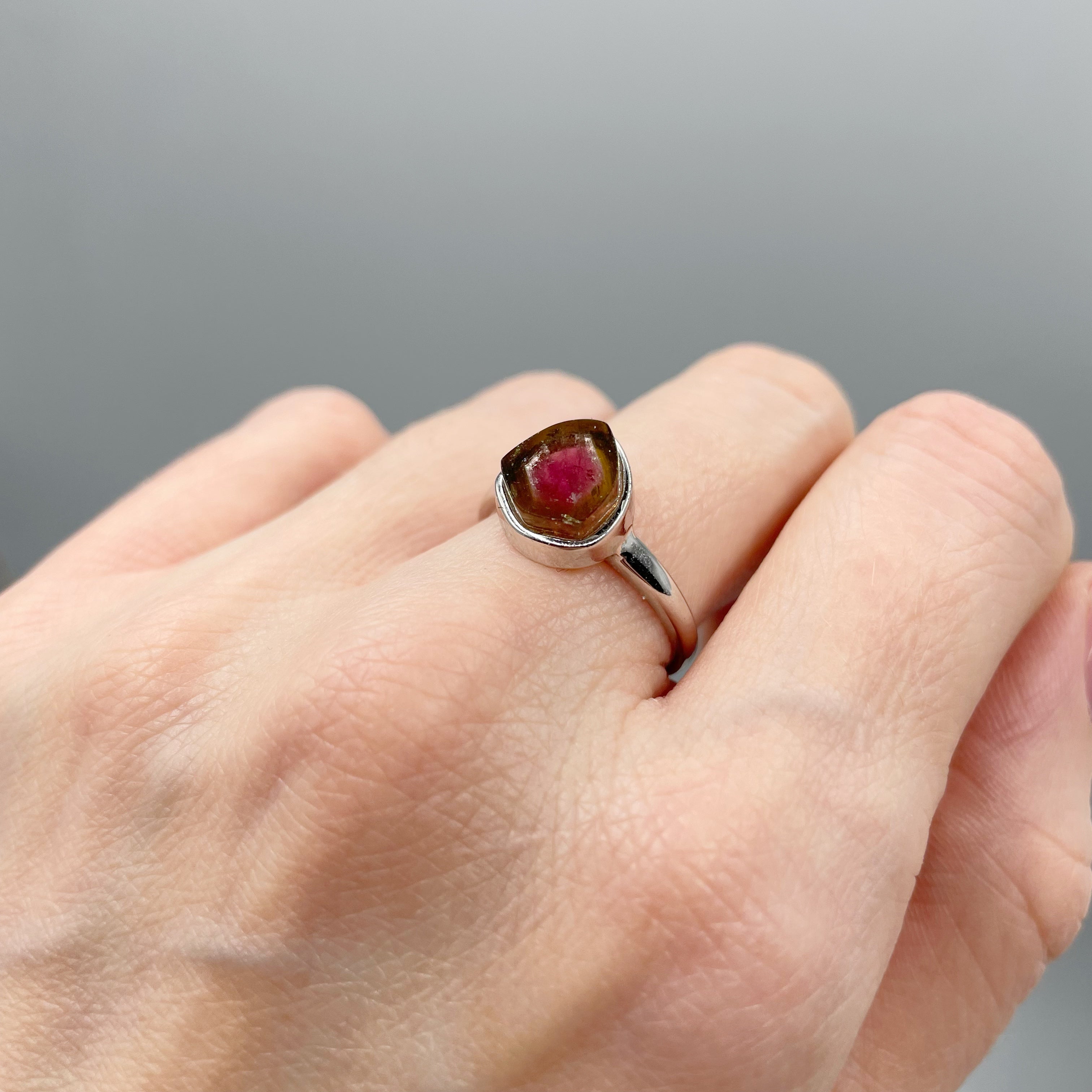 Anello Tormalina Watermelon - Argento 925