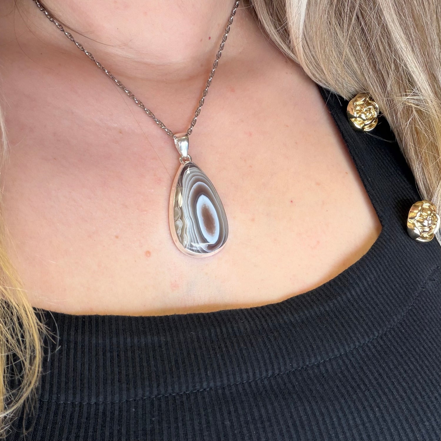 Ciondolo Occhio di Shiva Argento 925 - A Goccia grande
