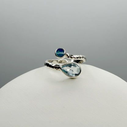 Anello Topazio e Opale Australiano - Argento 925