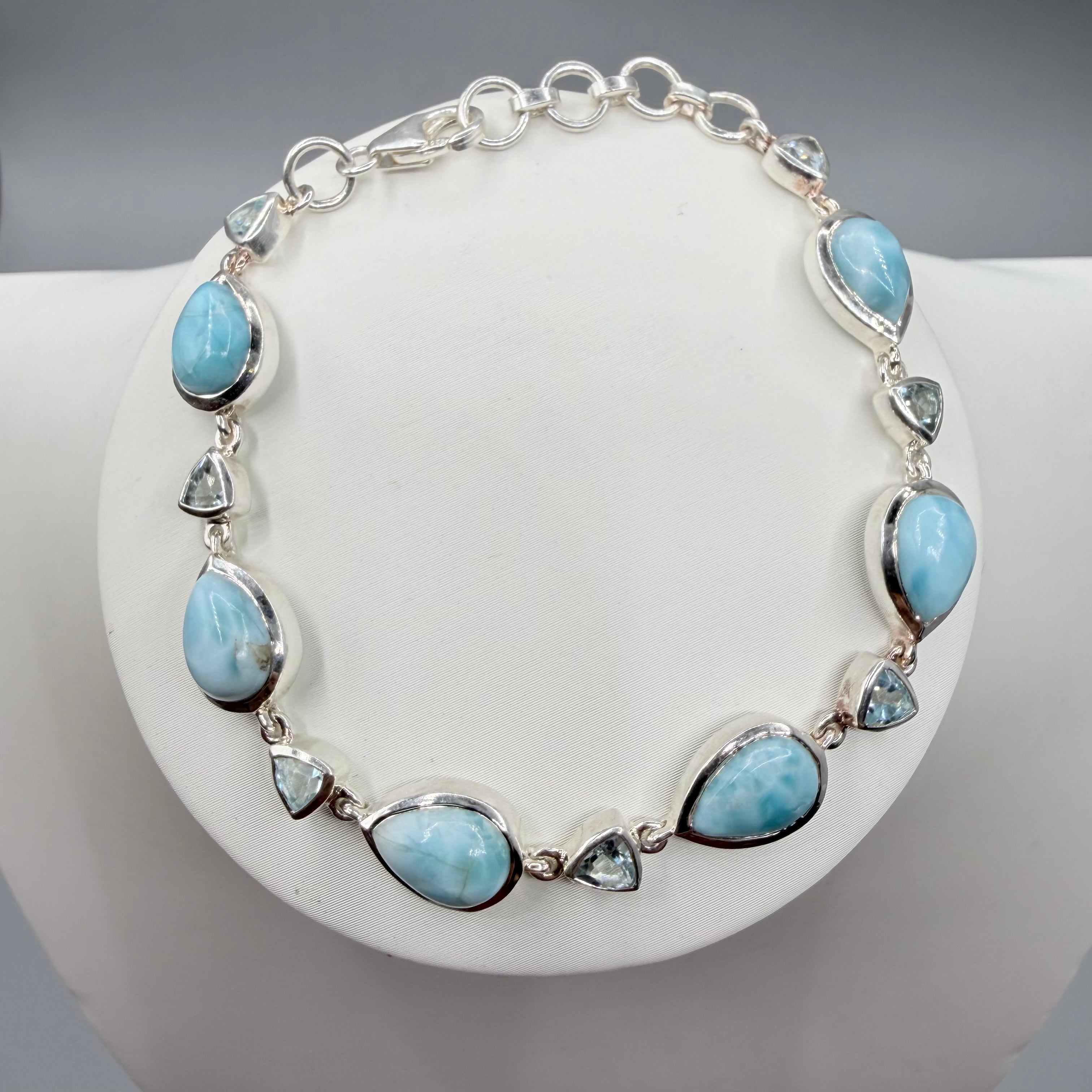 Bracciale Larimar e Topazio | Argento 925