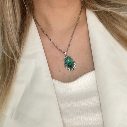 Ciondolo Malachite Vintage - Argento 925