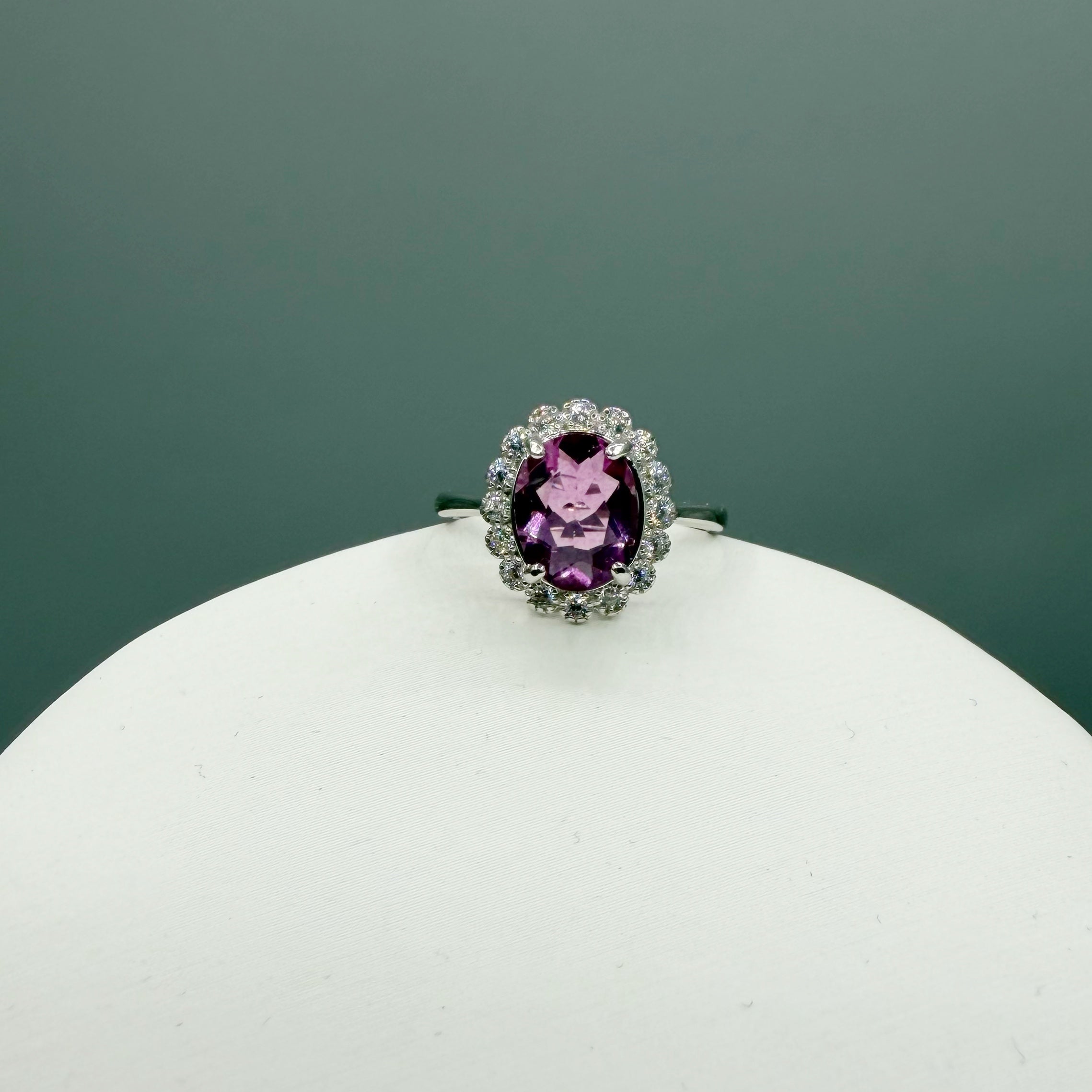 Anello Fluorite Rosa - Argento 925 - Ovale