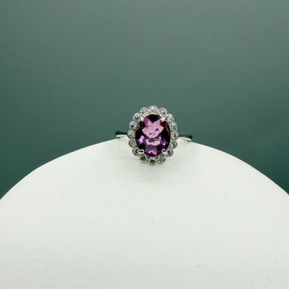 Anello Fluorite Rosa - Argento 925 - Ovale