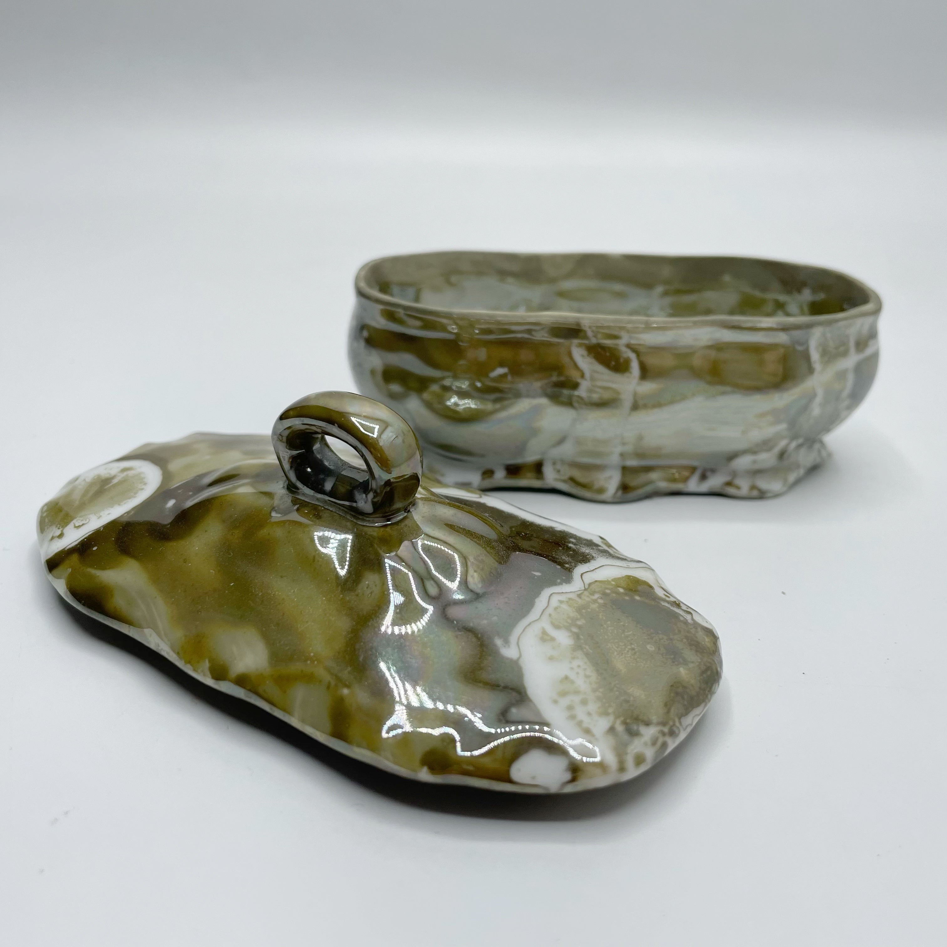 Portagioie Piccolo, porcellana dipinta a mano - Verde