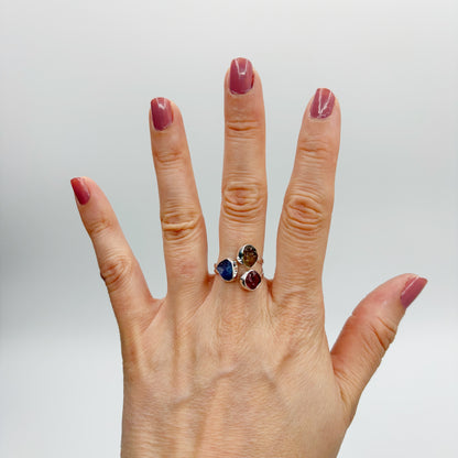 Anello Tanzanite e Tormalina Policroma - Argento 925