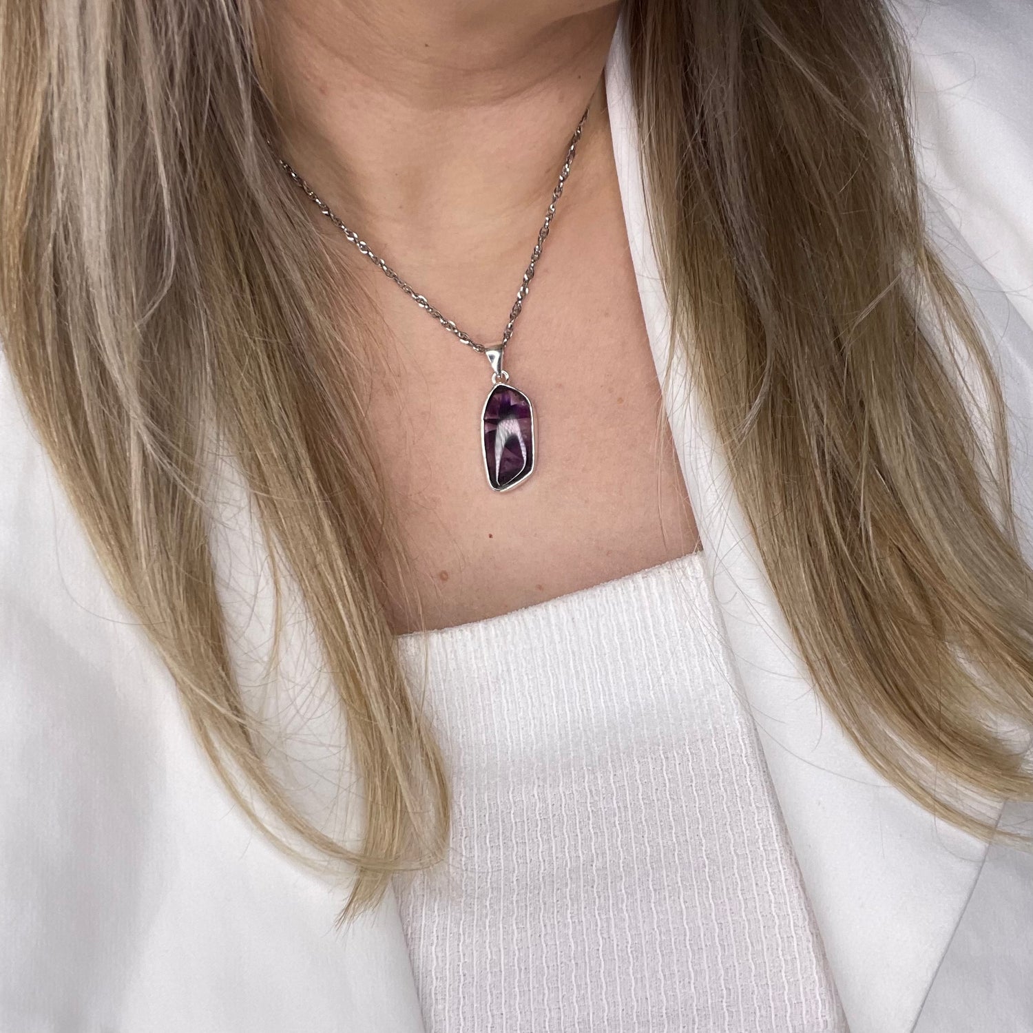 Ciondolo Auralite 23 e Ametista e Argento 925