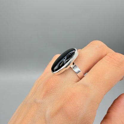 Anello Occhio di Shiva Nero - Argento 925