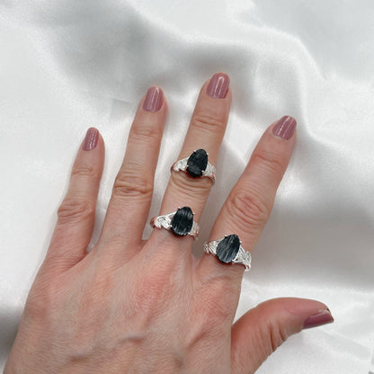 Anello Tormalina Grezza - Argento 925