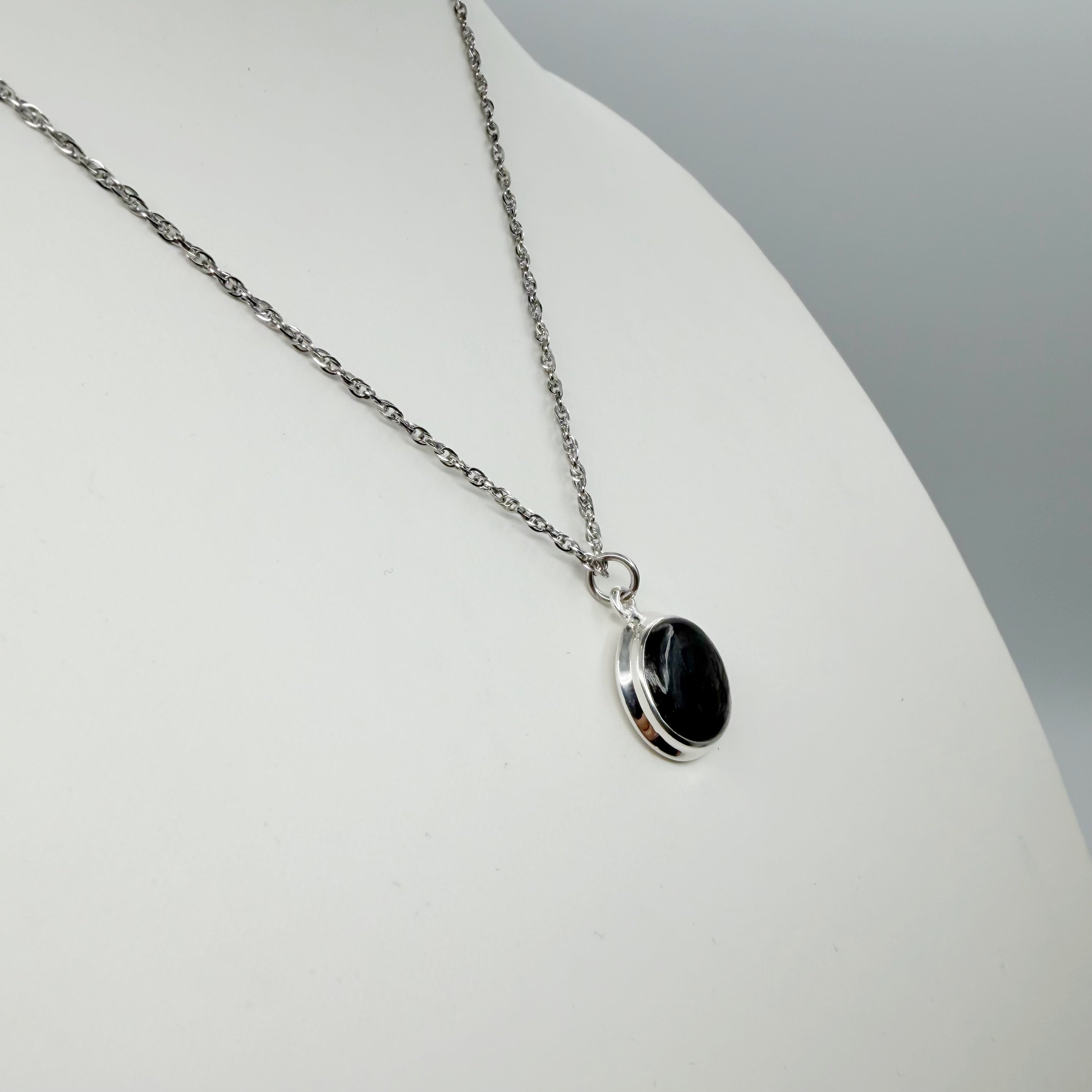 Ciondolo Iperstene Argento 925 - Tondo piccolo