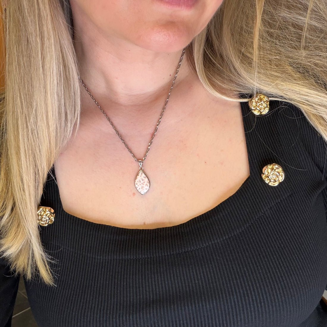 Ciondolo Natrolite e Argento 925