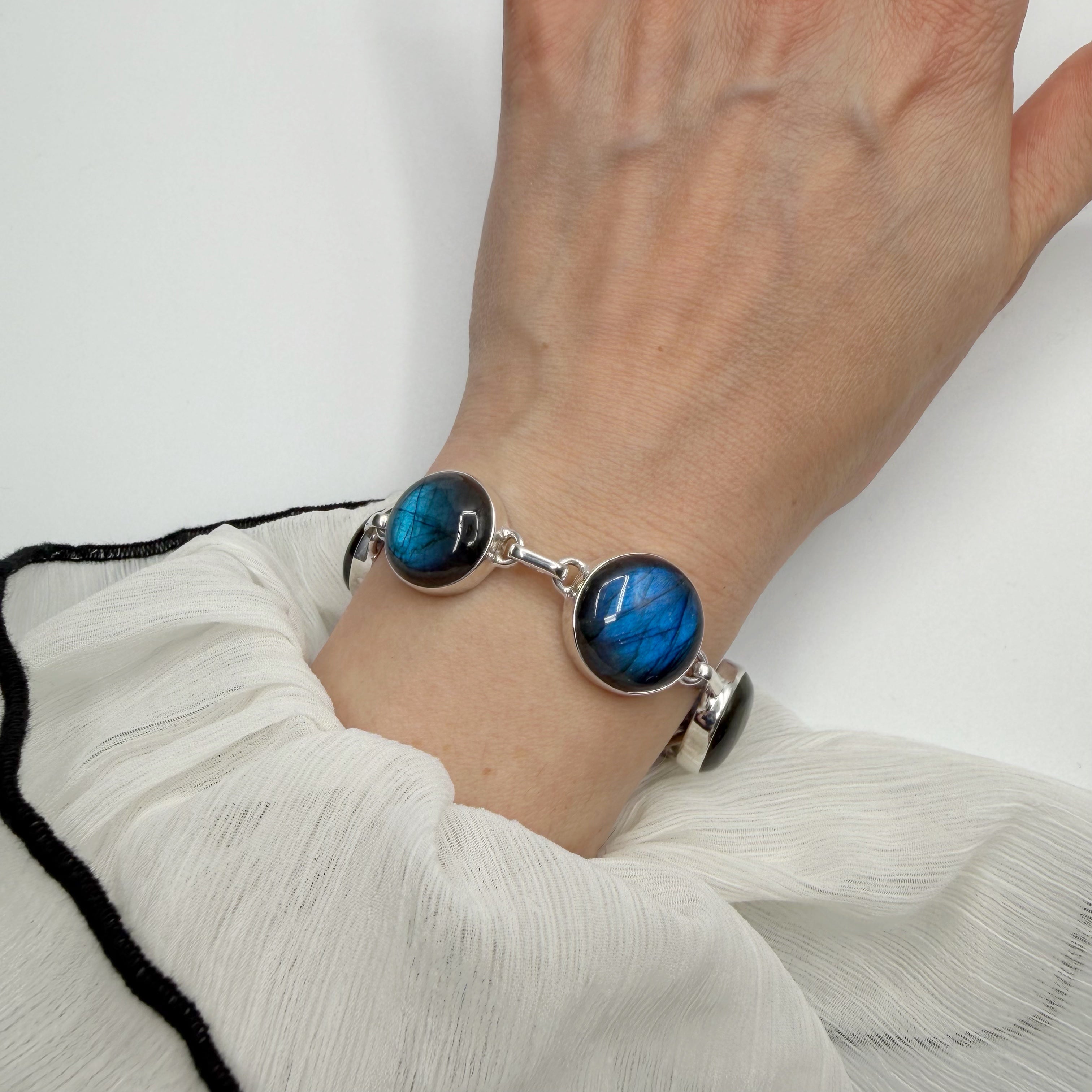 Bracciale Labradorite e Argento 925 - tondo