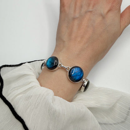 Bracciale Labradorite e Argento 925 - tondo