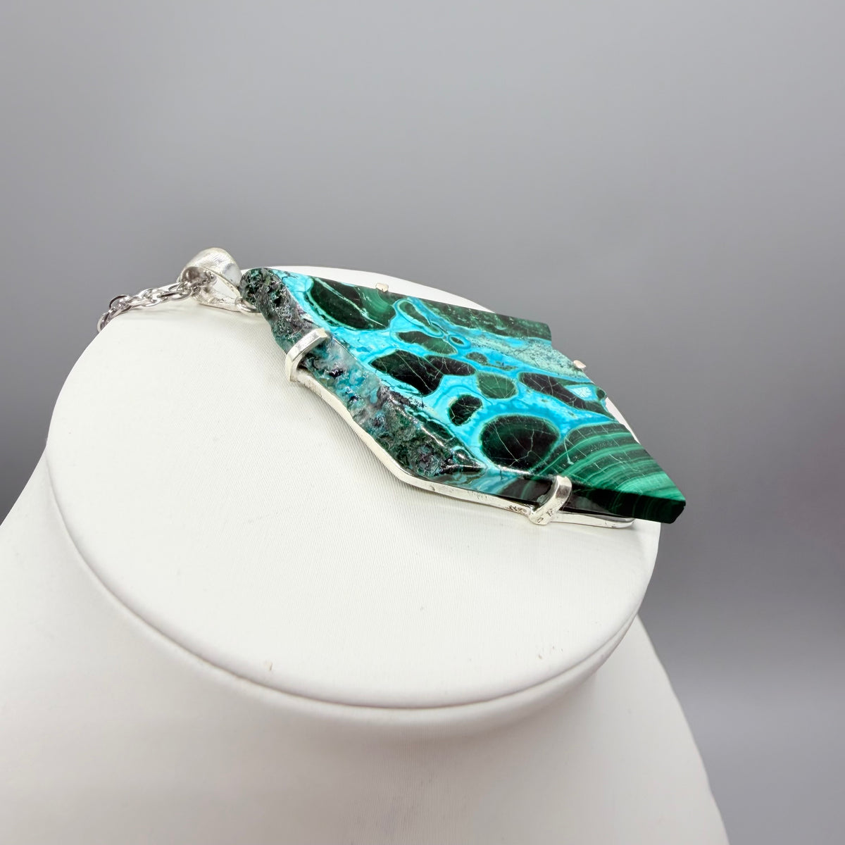 Ciondolo Malachite e Crisocolla Argento 925